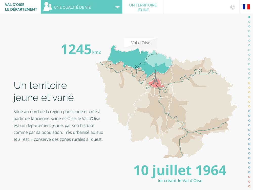 "Val d'Oise, le département", application créée avec PandaSuite