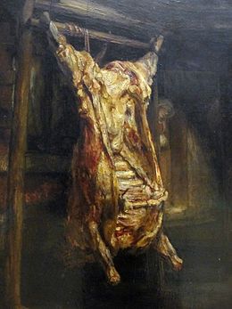 L'art dans la formation est abordé avec la peinture de Rembrandt Le Bœuf écorché, 1655